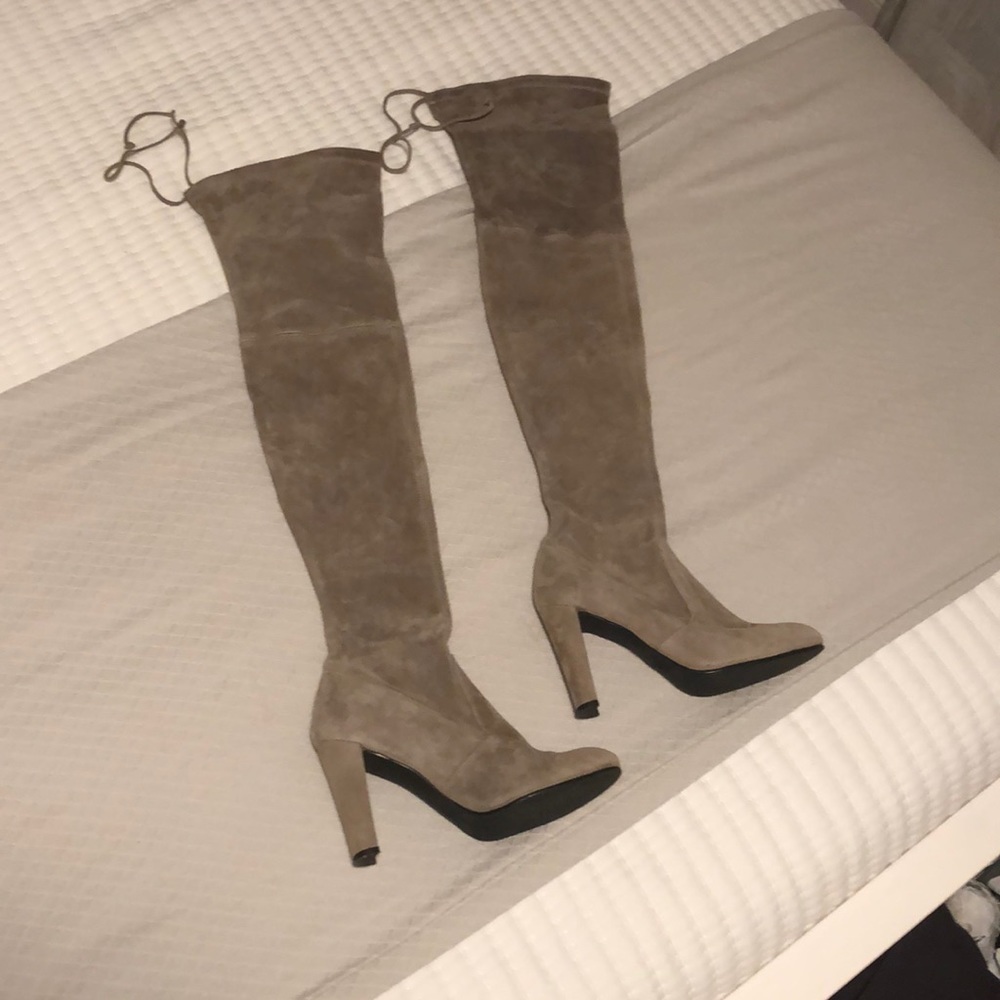 Stuart Weitzman Highland Thigh High Boots - Taupe